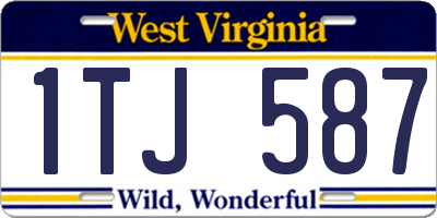 WV license plate 1TJ587
