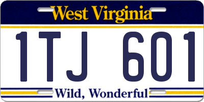WV license plate 1TJ601