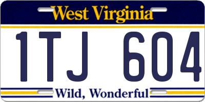 WV license plate 1TJ604