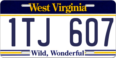 WV license plate 1TJ607