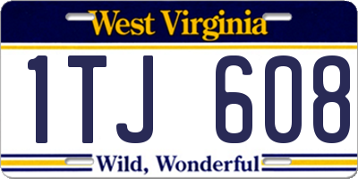 WV license plate 1TJ608