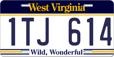 WV license plate 1TJ614