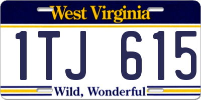 WV license plate 1TJ615