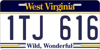 WV license plate 1TJ616
