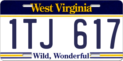 WV license plate 1TJ617