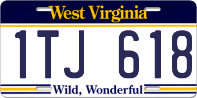 WV license plate 1TJ618