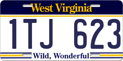 WV license plate 1TJ623