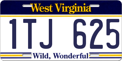 WV license plate 1TJ625