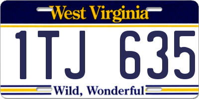 WV license plate 1TJ635