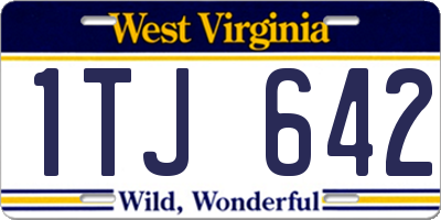 WV license plate 1TJ642