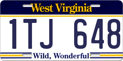 WV license plate 1TJ648