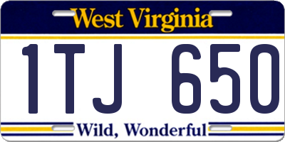 WV license plate 1TJ650