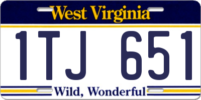 WV license plate 1TJ651