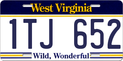 WV license plate 1TJ652