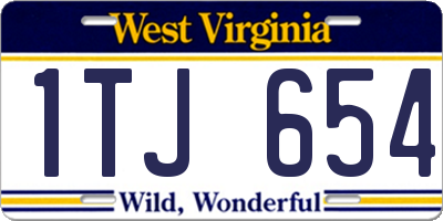 WV license plate 1TJ654