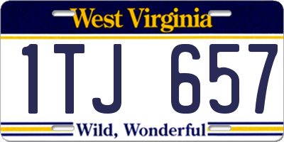 WV license plate 1TJ657