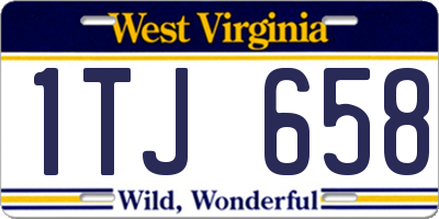 WV license plate 1TJ658