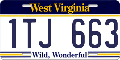 WV license plate 1TJ663
