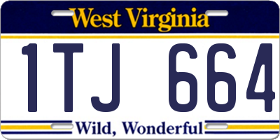 WV license plate 1TJ664
