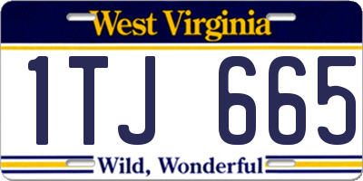 WV license plate 1TJ665