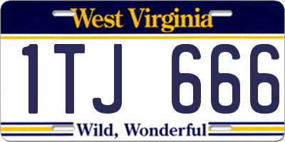 WV license plate 1TJ666