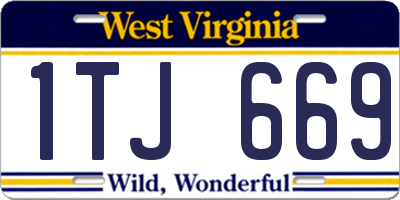 WV license plate 1TJ669