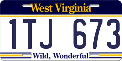 WV license plate 1TJ673