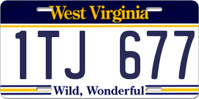 WV license plate 1TJ677
