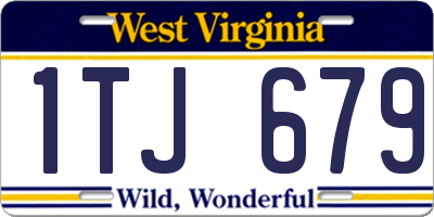 WV license plate 1TJ679