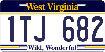 WV license plate 1TJ682