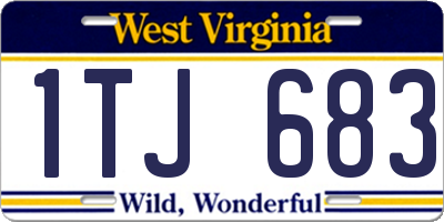WV license plate 1TJ683