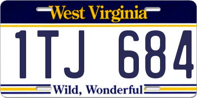 WV license plate 1TJ684