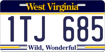 WV license plate 1TJ685
