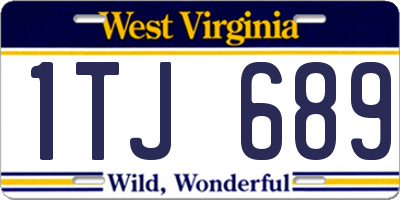 WV license plate 1TJ689