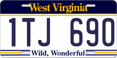WV license plate 1TJ690