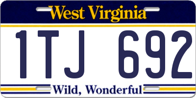 WV license plate 1TJ692