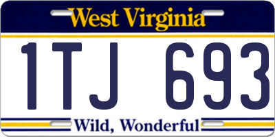 WV license plate 1TJ693
