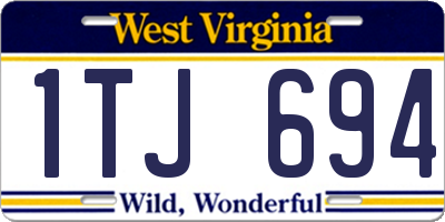 WV license plate 1TJ694