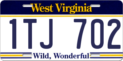WV license plate 1TJ702