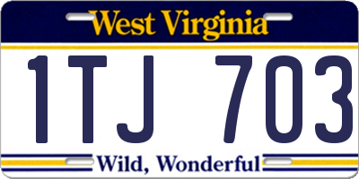 WV license plate 1TJ703