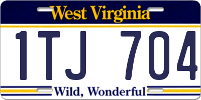 WV license plate 1TJ704