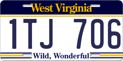 WV license plate 1TJ706