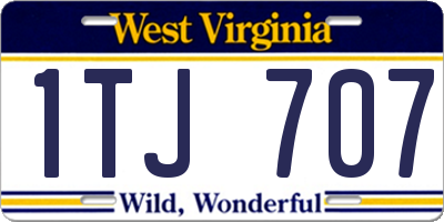 WV license plate 1TJ707