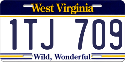 WV license plate 1TJ709
