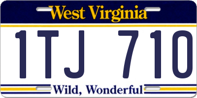WV license plate 1TJ710