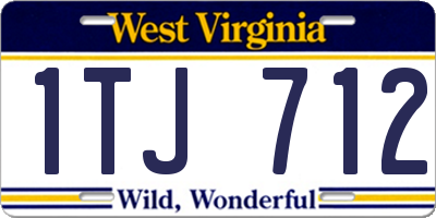 WV license plate 1TJ712