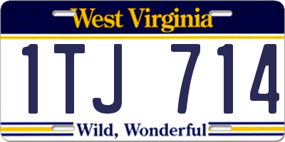 WV license plate 1TJ714
