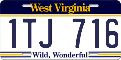 WV license plate 1TJ716