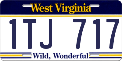 WV license plate 1TJ717