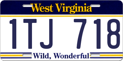 WV license plate 1TJ718